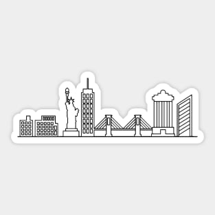 New York Skyline in black with details Sticker